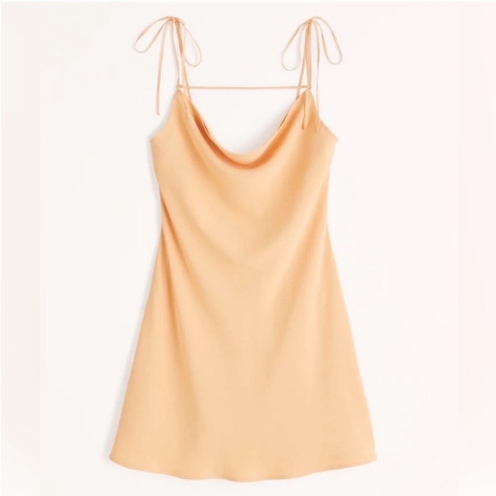 Abercrombie & Fitch Orange Cowel Neck Slip Dress